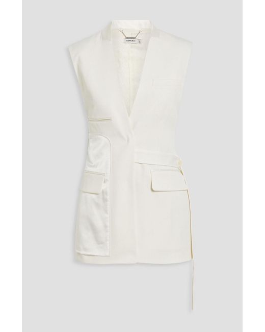 Jonathan Simkhai White Kirby Satin-Paneled Twill Vest
