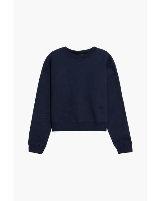 FRAME Blue Cotton-blend Fleece Sweatshirt