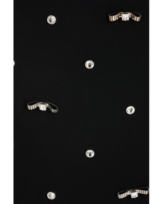 Versace Black Crystal-Embellished Silk-Crepe Maxi Dress