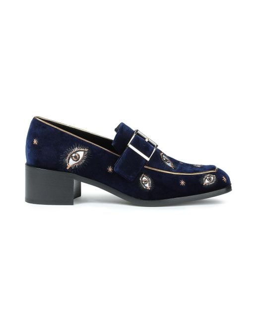 womens navy loafer shoes