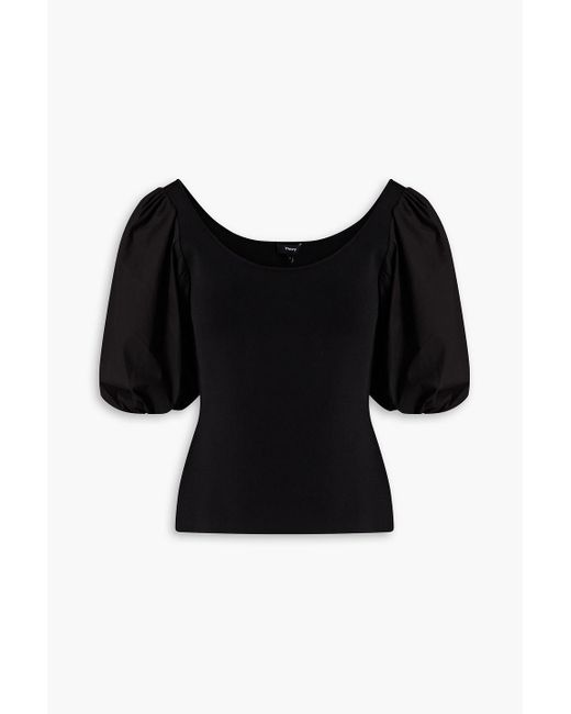 Theory Paneled Stretch-knit Top in Black | Lyst UK