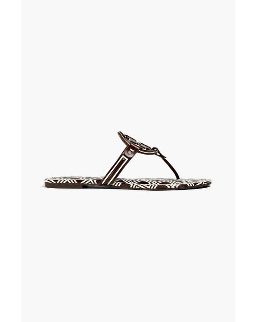 Tory Burch Brown Miller Two-tone Leather Sandals