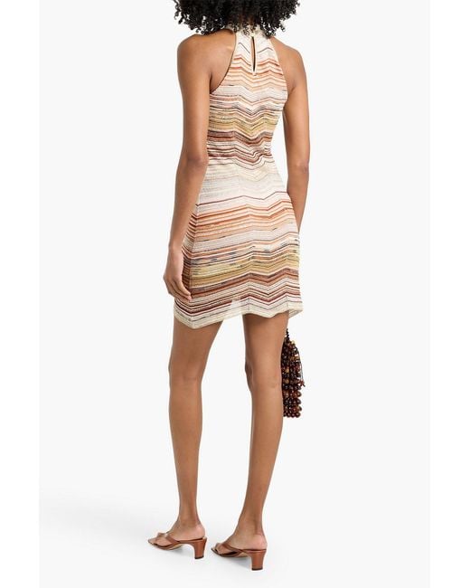 Missoni Natural Metallic Crochet-Knit Mini Dress