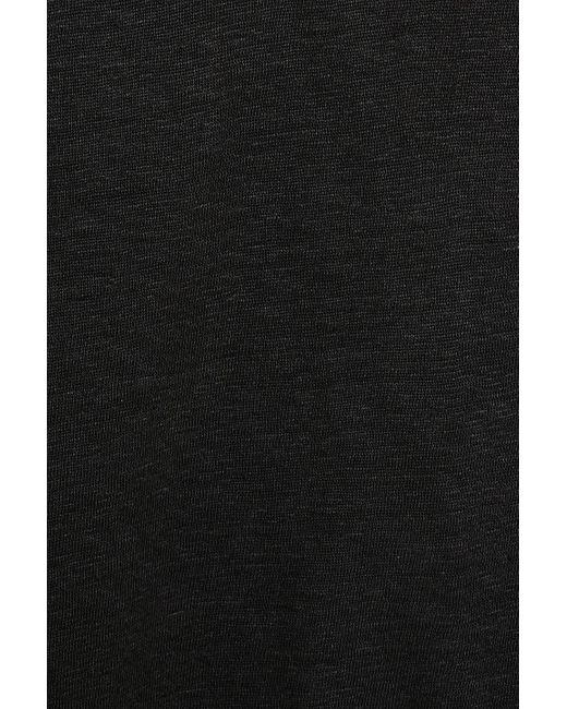 FRAME Black Easy True Slub Organic Linen-jersey T-shirt