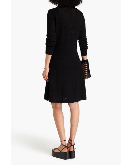 Missoni Black Crochet-knit Wool-blend Dress