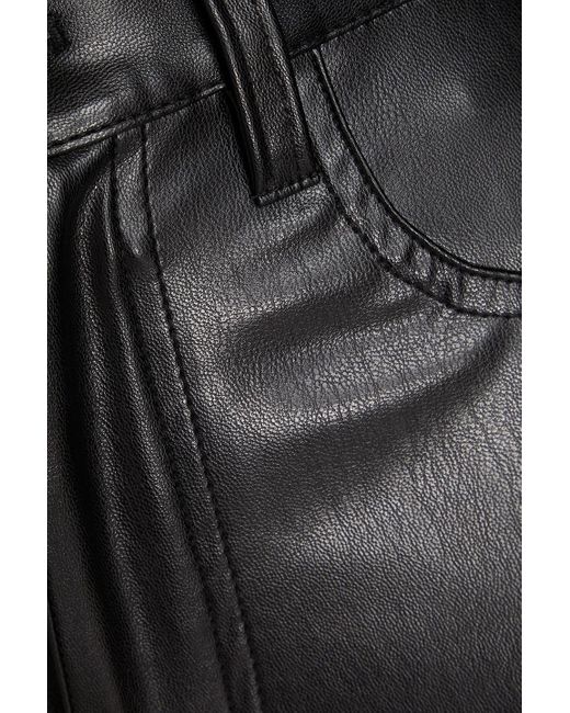 7 For All Mankind Black Faux Leather Slim-leg Pants