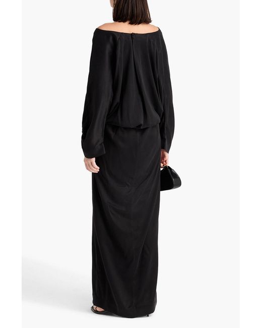 REMAIN Birger Christensen Black Cupro-Blend Maxi Dress