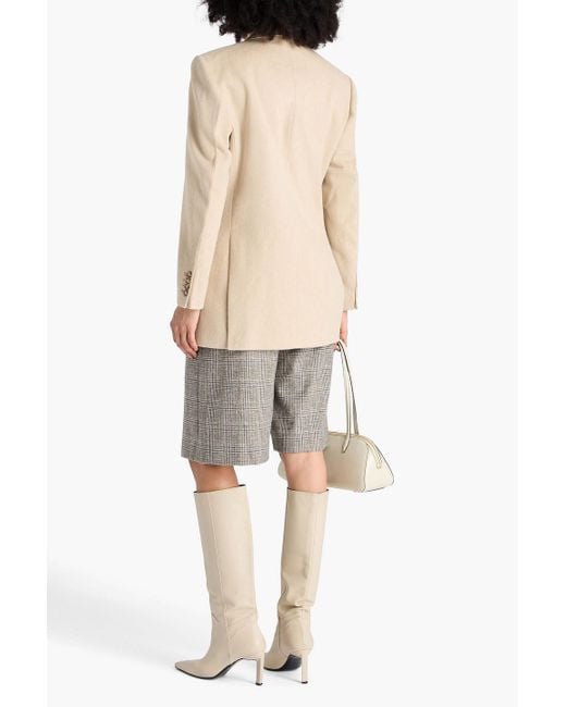Victoria Beckham Natural Double-Breasted Wool And Cashmere-Blend Felt Blazer