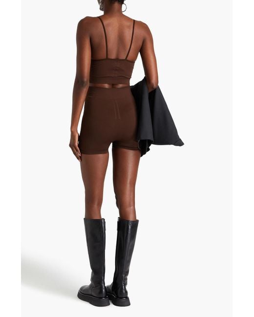 Rick Owens Brown Stretch-piquè Shorts