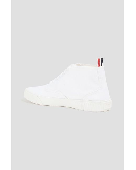 Thom Browne White Heritage Canvas Sneakers