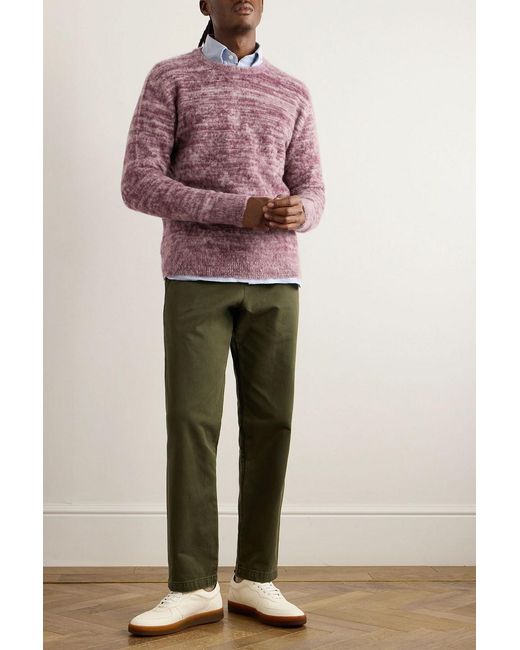 Massimo Alba Red Brushed-Cashmere Sweater for men
