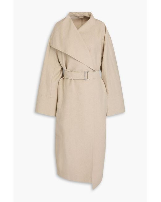 Totême  Natural Tel aus einer leinenmischung mit gürtel