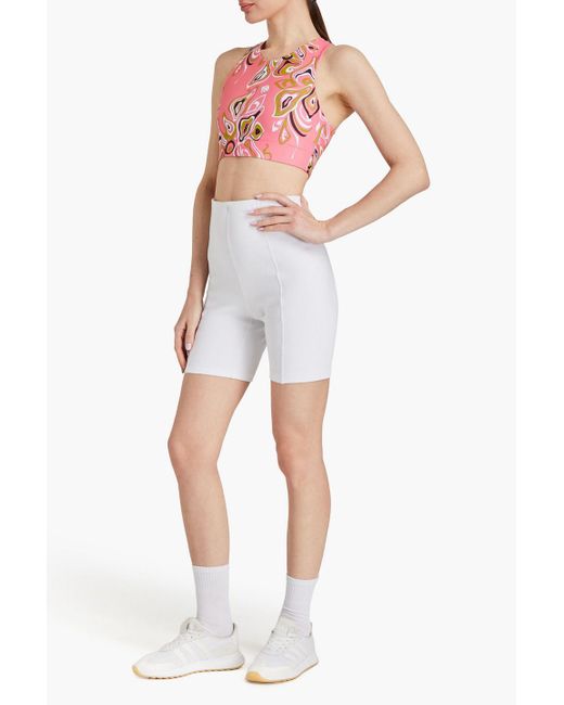 Emilio Pucci Pink Cropped oberteil aus stretch-jersey mit print