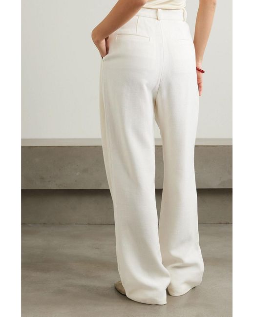 TOVE White Gabrielle Woven Wide-leg Pants