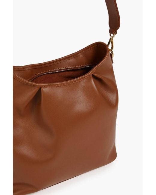 Elleme Brown Dimple Leather Bucket Bag