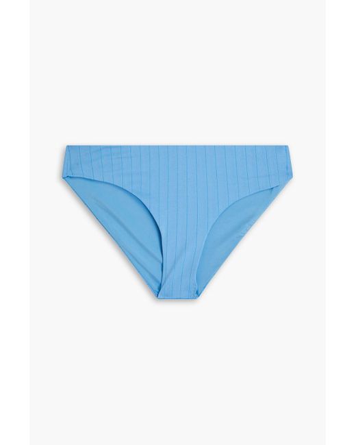 Onia Blue Lily Striped Mid-rise Bikini Briefs