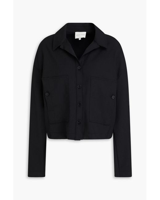 Loulou de Saison Black Lune Wool-Blend Twill Shirt