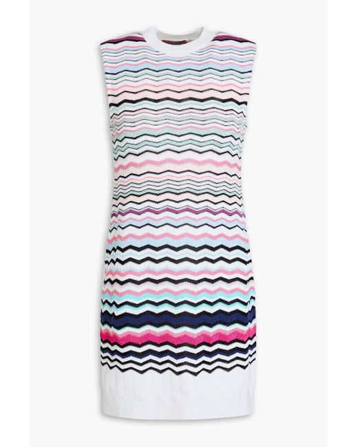 Missoni White Crochet-knit Cotton-blend Mini Dress