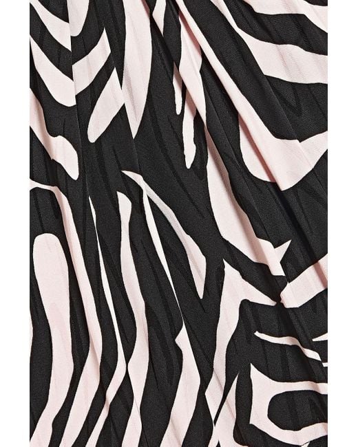 Diane von Furstenberg White Trista Zebra-print Jacquard Maxi Dress