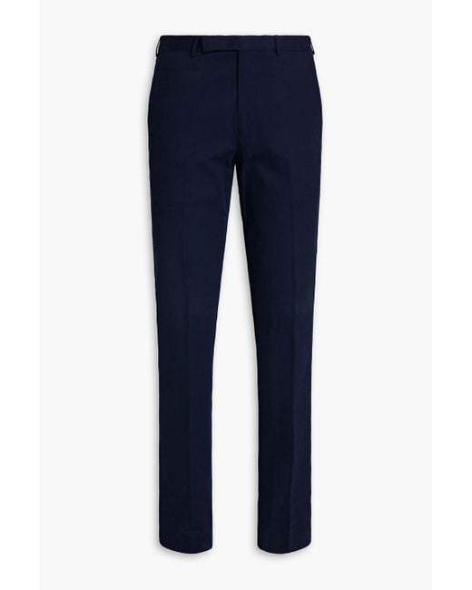 Zegna Blue Cotton-Twill Chinos for men