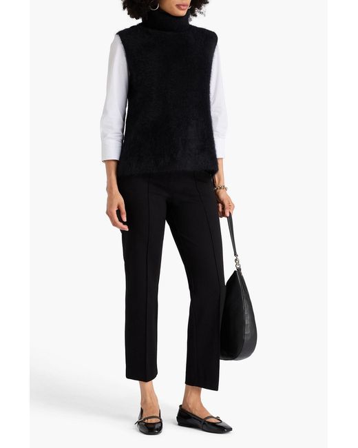 Autumn Cashmere Black Weste aus kaschmir mit stehkragen