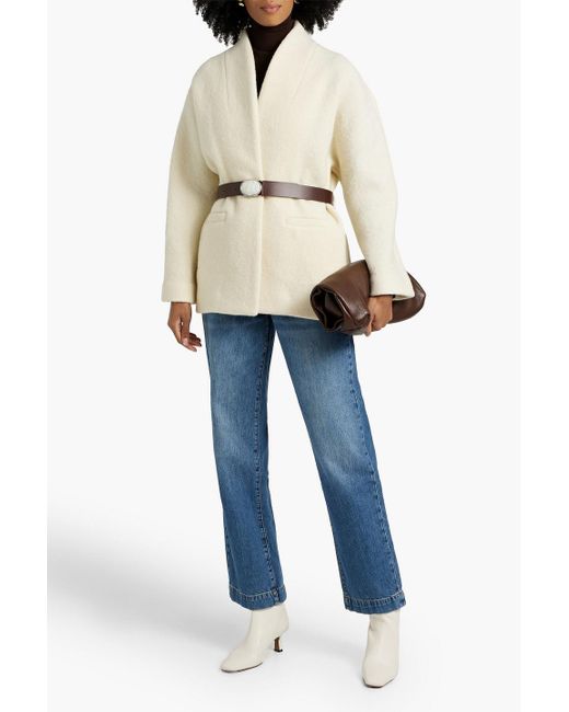 Ba sh Lady Belted Wool Coat in White Lyst