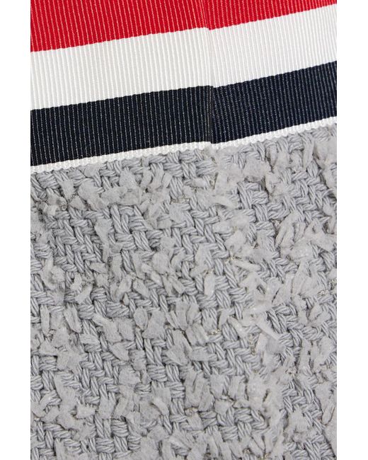 Thom Browne Gray Frayed Cotton-Blend Tweed Shorts