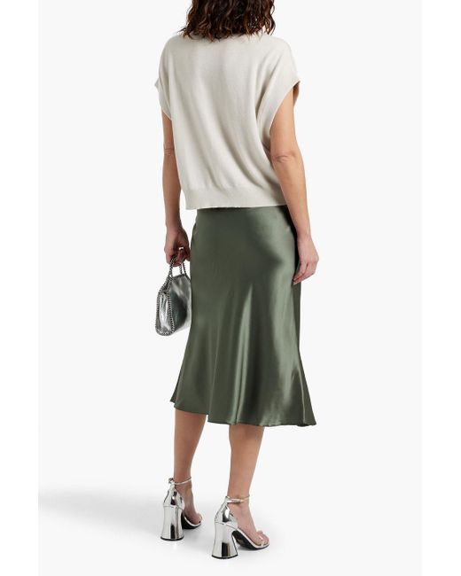 Brunello Cucinelli White Sequin-Embellished Cashmere Top