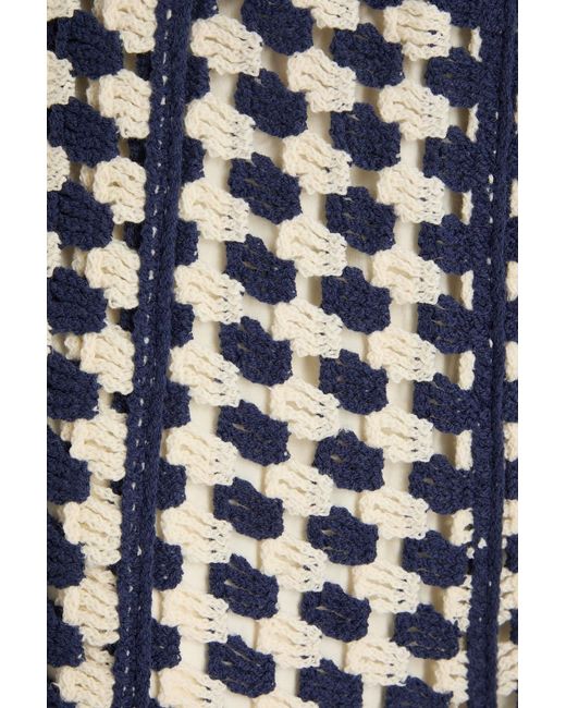 Farm Rio White Crocheted Cotton-Blend Wide-Leg Pants