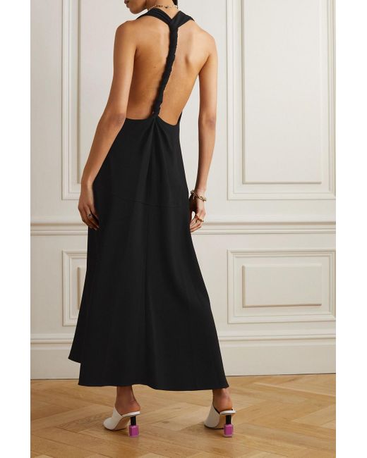Proenza Schouler Twist-back Stretch-crepe Maxi Dress in Black | Lyst