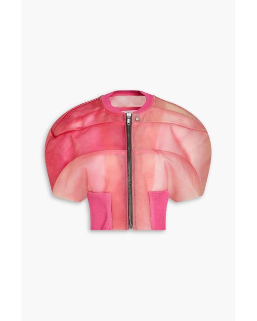 Rick Owens Pink Leather Bomber Jacket