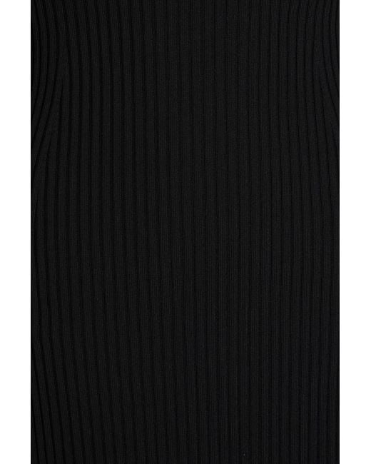 Jonathan Simkhai Black Kleid "nikolai" aus rippstrick mit cut-outs und verzierung