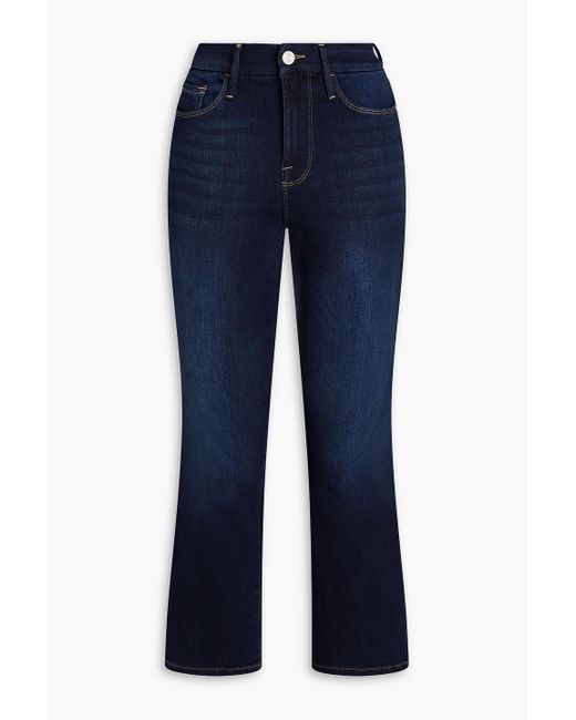FRAME Blue Le Crop Mini Boot Cropped High-rise Bootcut Jeans