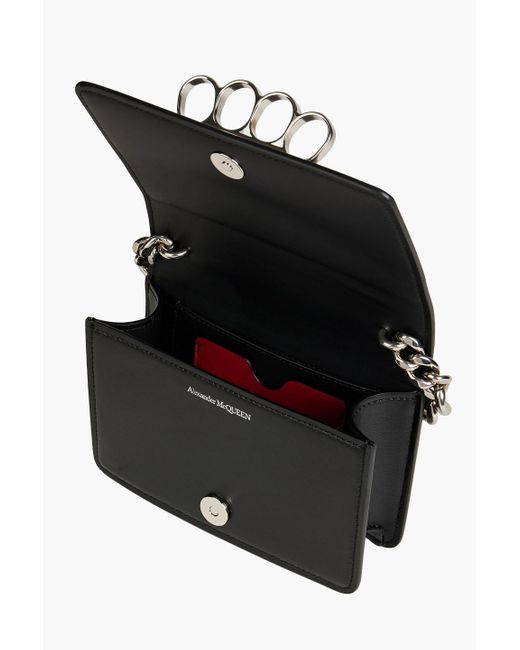 Alexander McQueen Black The Four Ring Mini Leather Tote