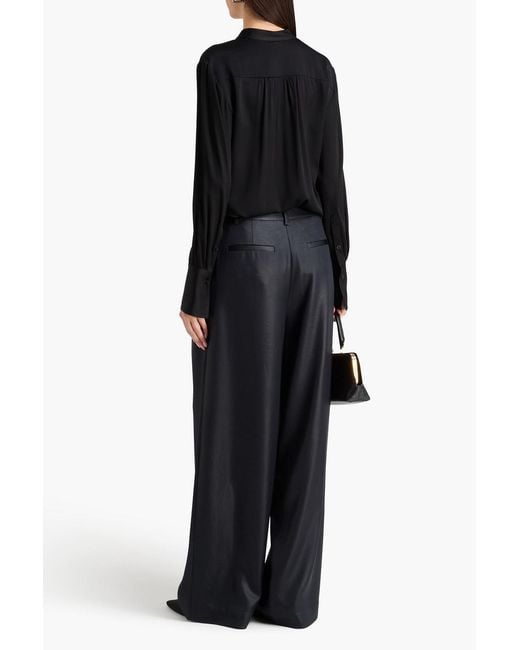By Malene Birger Black Silk-Blend Satin Tunic