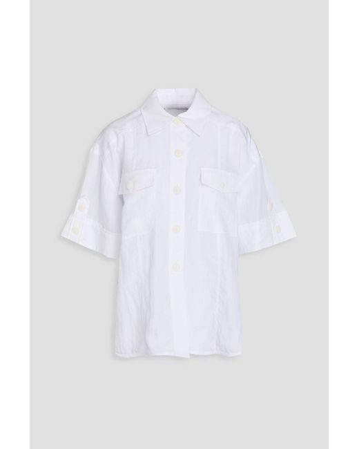 3.1 Phillip Lim White Crinkled Tm-blend Shirt