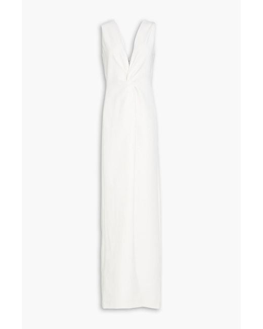 Halston Heritage White Twisted Stretch-cady Gown