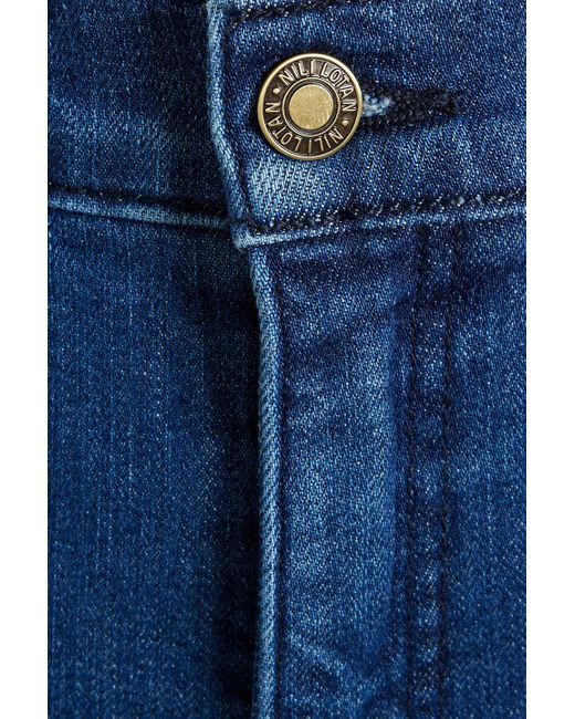 Nili Lotan Blue Josette High-rise Wide-leg Jeans