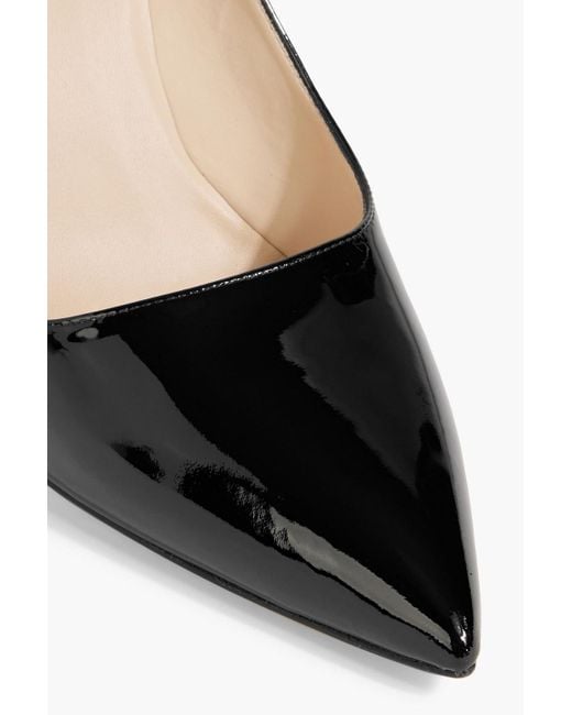 Stuart Weitzman Black Leigh Patent-Leather Pumps