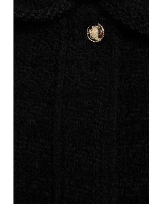 Sandro Black Cotton-blend Bouclé-tweed Jacket