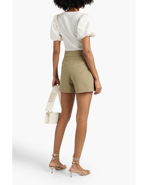 10 Crosby Derek Lam Natural Hester Skirt-effect Cotton-blend Twill Shorts