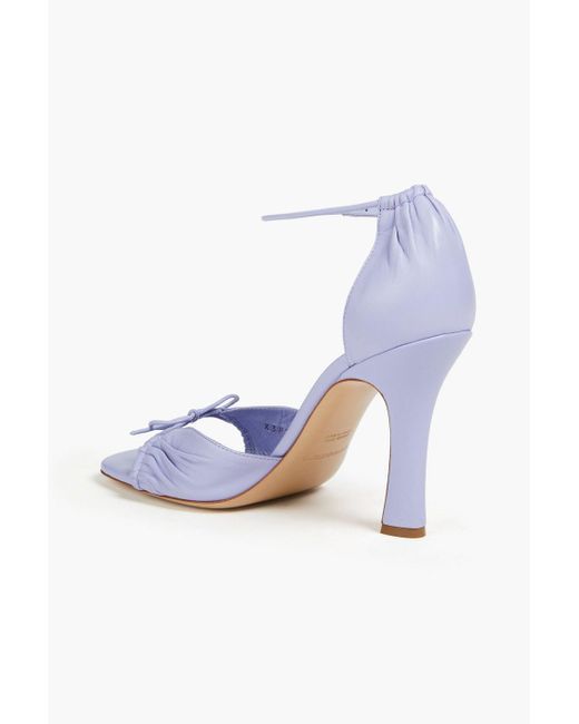 Emporio Armani Blue Bow-detailed Leather Sandals