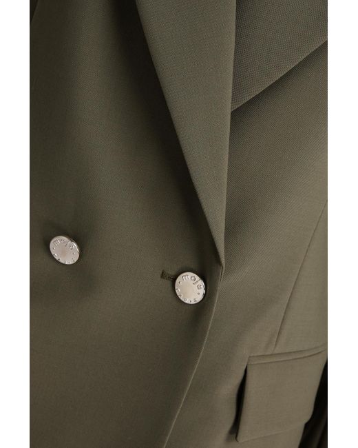 Maje Green Double-Breasted Crepe Blazer