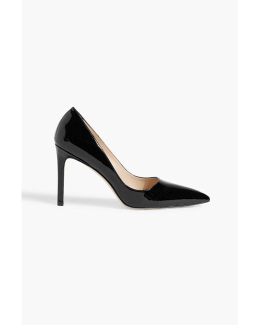 Stuart Weitzman Black Leigh Patent-Leather Pumps