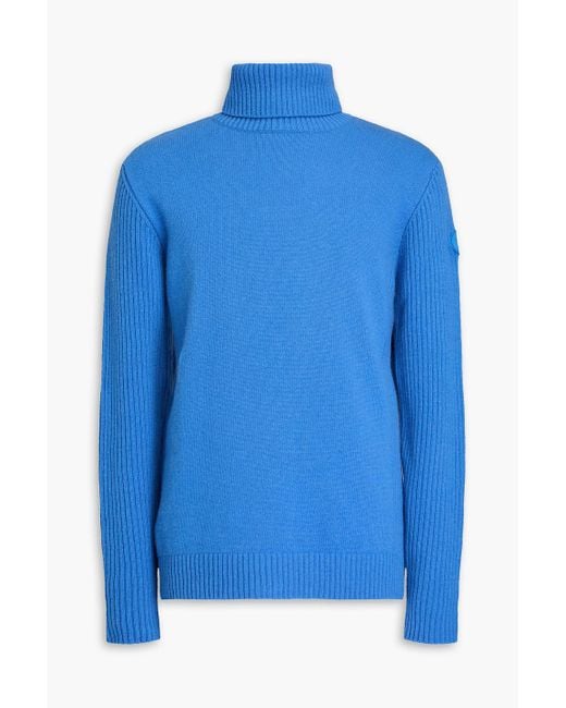 Fusalp Blue Guillame Wool And Cashmere-blend Turtleneck Sweater for men