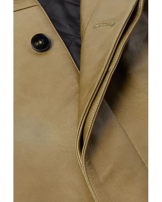 Jil Sander Green Oversized Leather Jacket for men