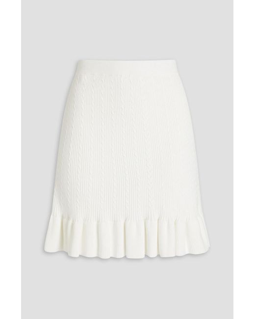 Sandro White Soline Cable-knit Mini Skirt