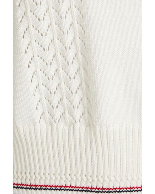 Thom Browne Natural Pointelle-knit Cotton Sweater