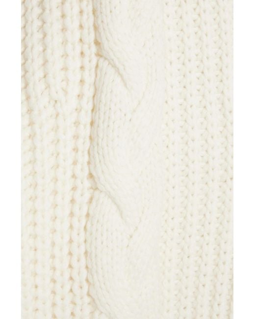 IRO White Ynara Cable-knit Wool-blend Cardigan