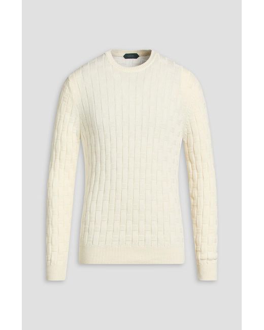 Slowear Natural Textured-Knit Cotton Sweater for men